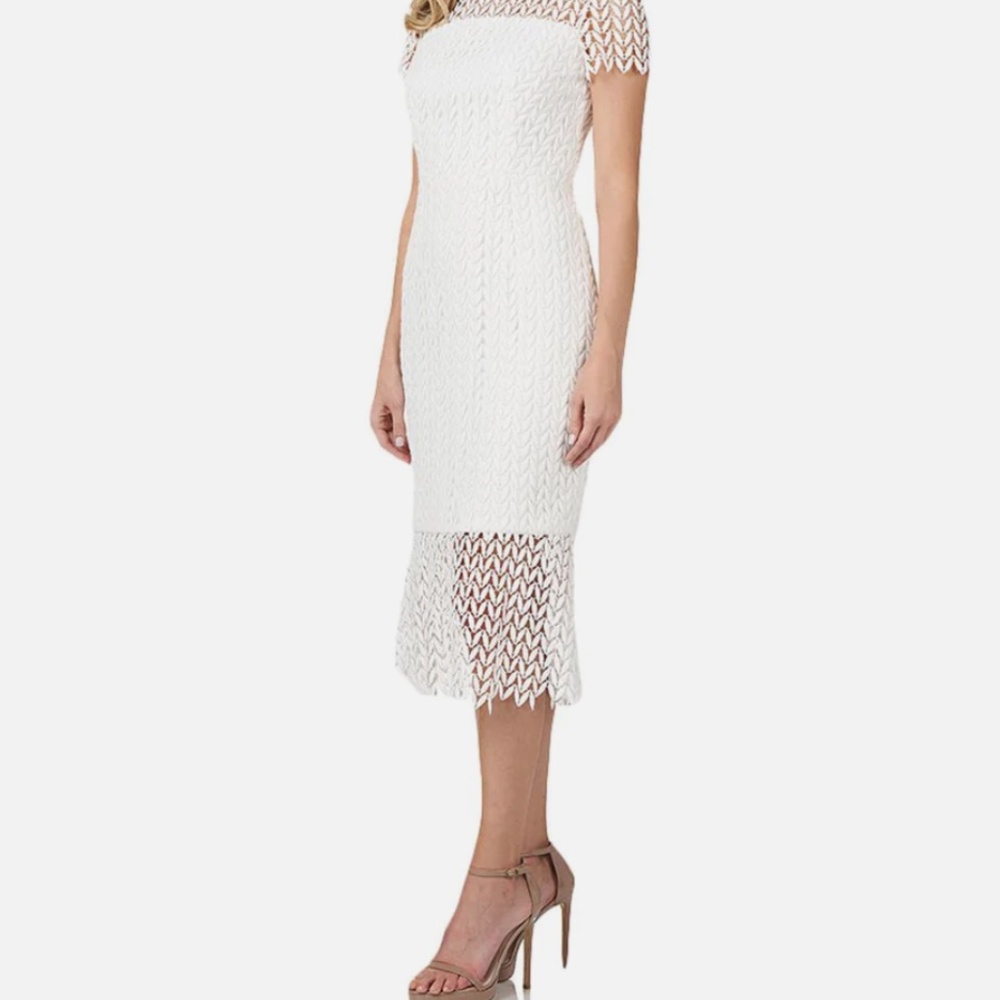Kay Unger Tatum Embroidered Midi Dress